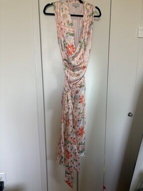 Printed Never Fully Dressed Wrap Maxi Dress with Tie Waist